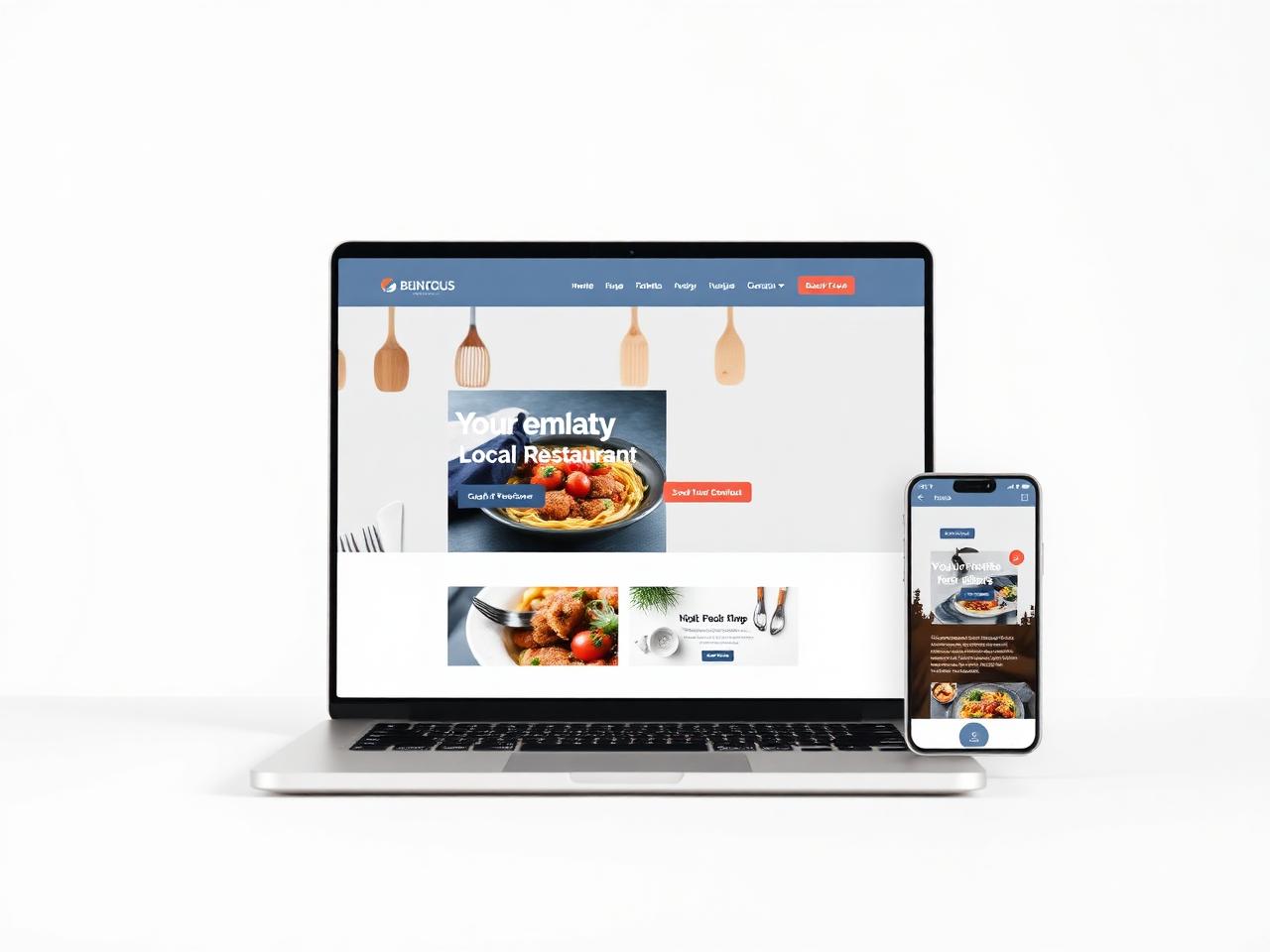 Mockup di un sito web AM Studio su laptop e smartphone